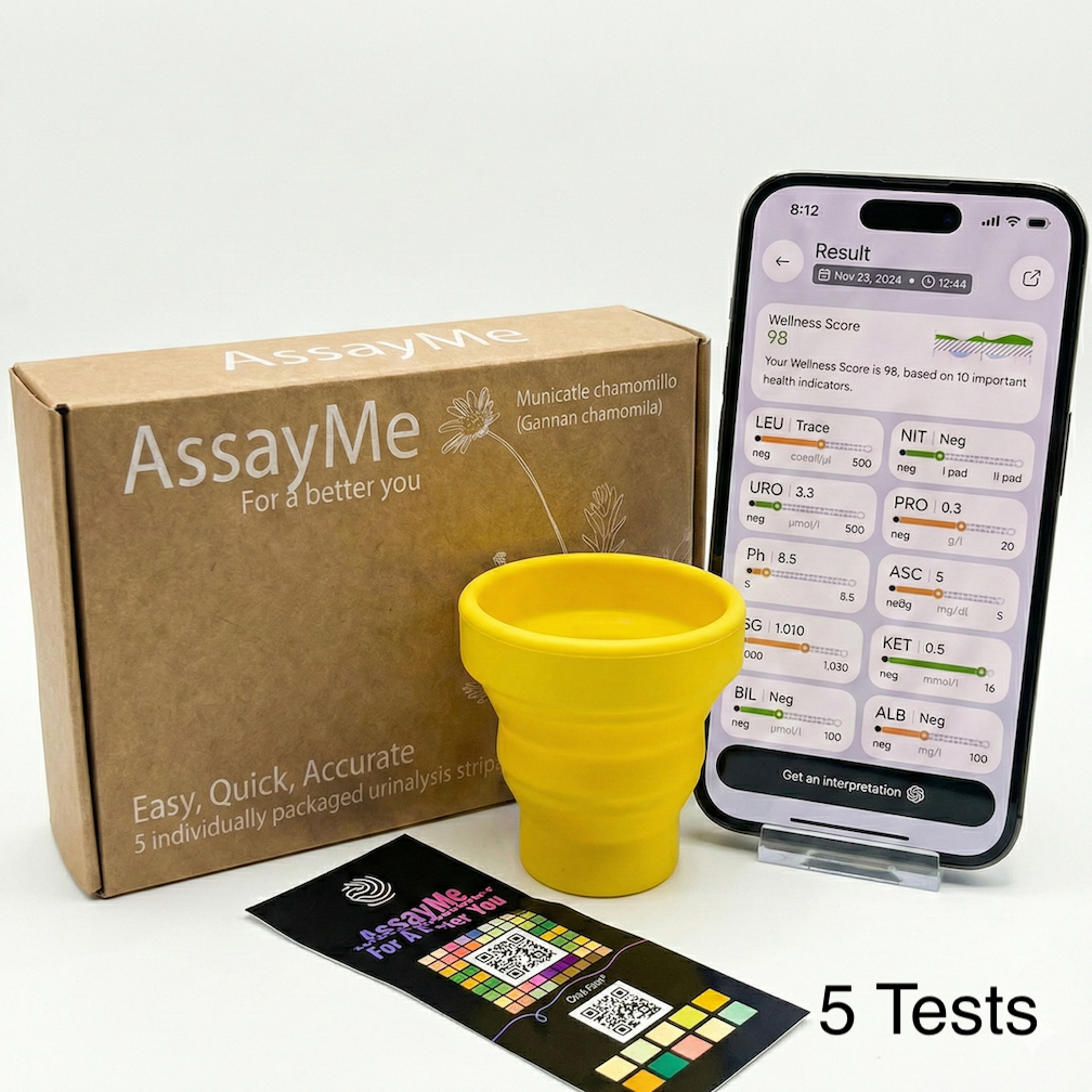 10-in-1 Urine Test | With Container | 5 Tests | AI Scan Ketones, pH &amp; Wellness Score | For biohackers &amp; wellness optimizers. Monitor Ketones, pH, SG &amp; 7 more markers. AI scan, Wellness Score 0–100. App required.